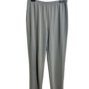 Susan Graver Essentials Gray Nylon Blend Pull On Pants MP Medium Petite Casual